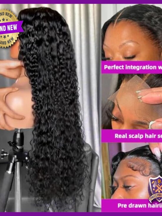 28 Inch Deep Wave Lace Front Wig Human Hair 13x4 HD Glueless
